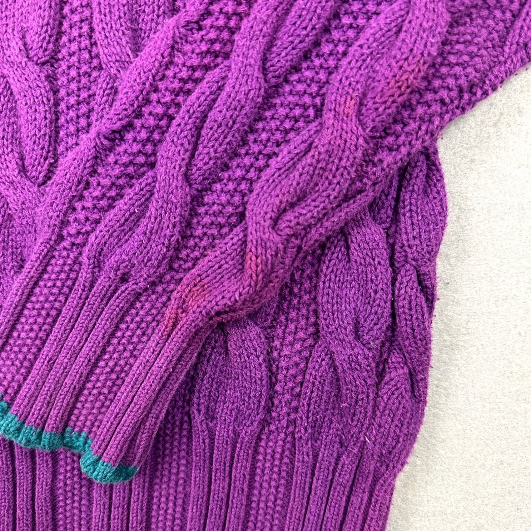 Alexander Julian VINTAGE Alexander Julian Sweater Men XL Purple Pullover Cable-Knit USA Size US XL / EU 56 / 4 - 4 Thumbnail