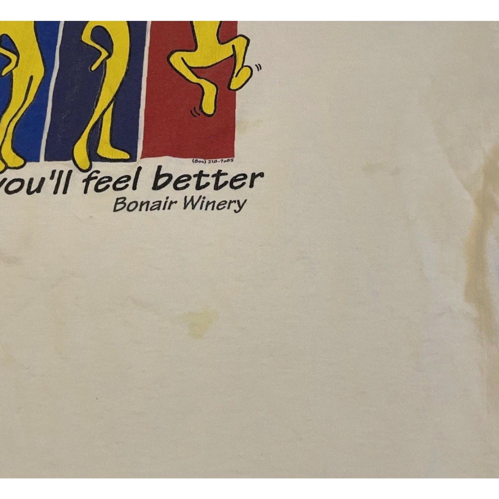 Vintage VINTAGE 90s Wine A Bit You’ll Feel Better Faded Shirt XL Funny Saying Alcohol Beer Shirt Men White Grunge Short Sleeve Rock Humor 90s Western Size US XL / EU 56 / 4 - 5 Thumbnail