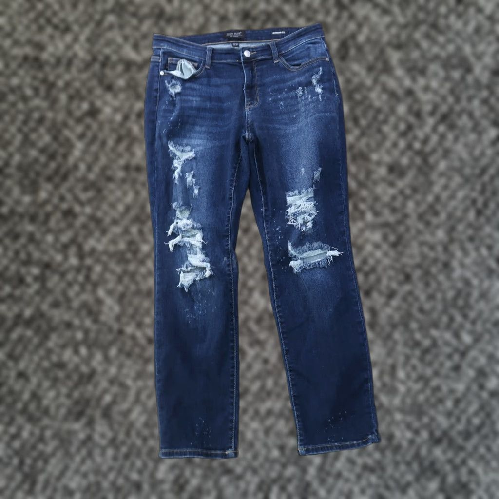 Denime Judy Blue Jeans Women's 13/31 Boyfriend Fit Denim Mid Rise Blue Stretch 5-Pocket Classic Cotton Blend Size 34" / US 12 / IT 48 - 1 Thumbnail