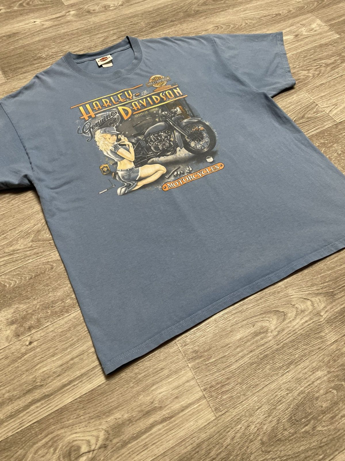 Harley Davidson Vintage Harley Davidson Newcastle England 2013s T-Shirt Size US XL / EU 56 / 4 - 4 Thumbnail