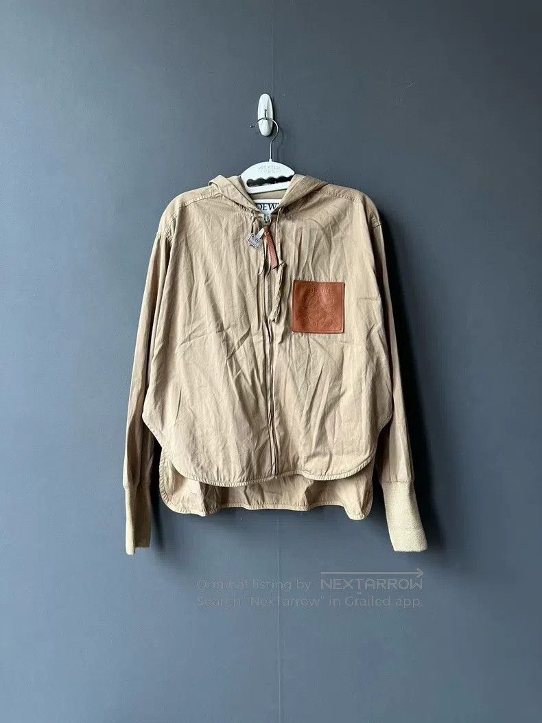 Loewe Loewe Khaki-colored leather brand windbreaker jacket Size 4XL / US 24-26 - 1 Thumbnail