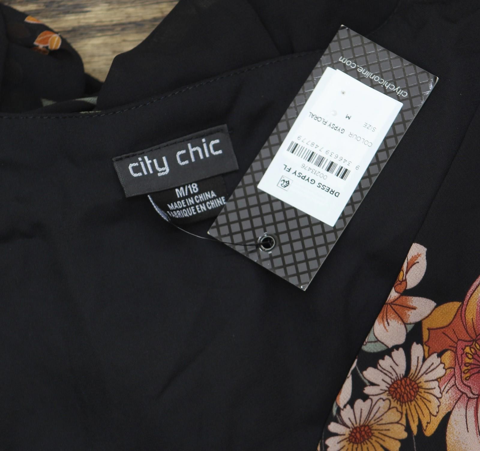 Other Nwt City Chic Floral Bell Sleeve Mini Dress Gypsy Black 18w Size XXL / US 16-18 / IT 52-54 - 4 Thumbnail