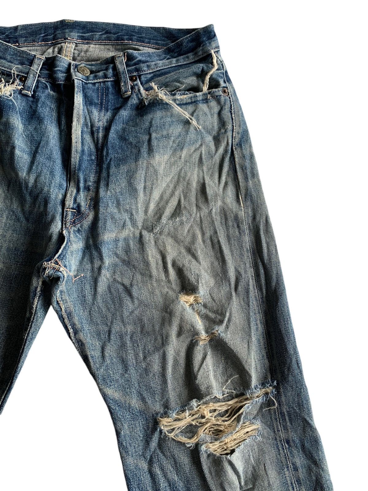 Japanese Brand × Vintage Omnigod Damage Rare Selvedge Distressed Denim☠️ Size US 32 / EU 48 - 10 Thumbnail