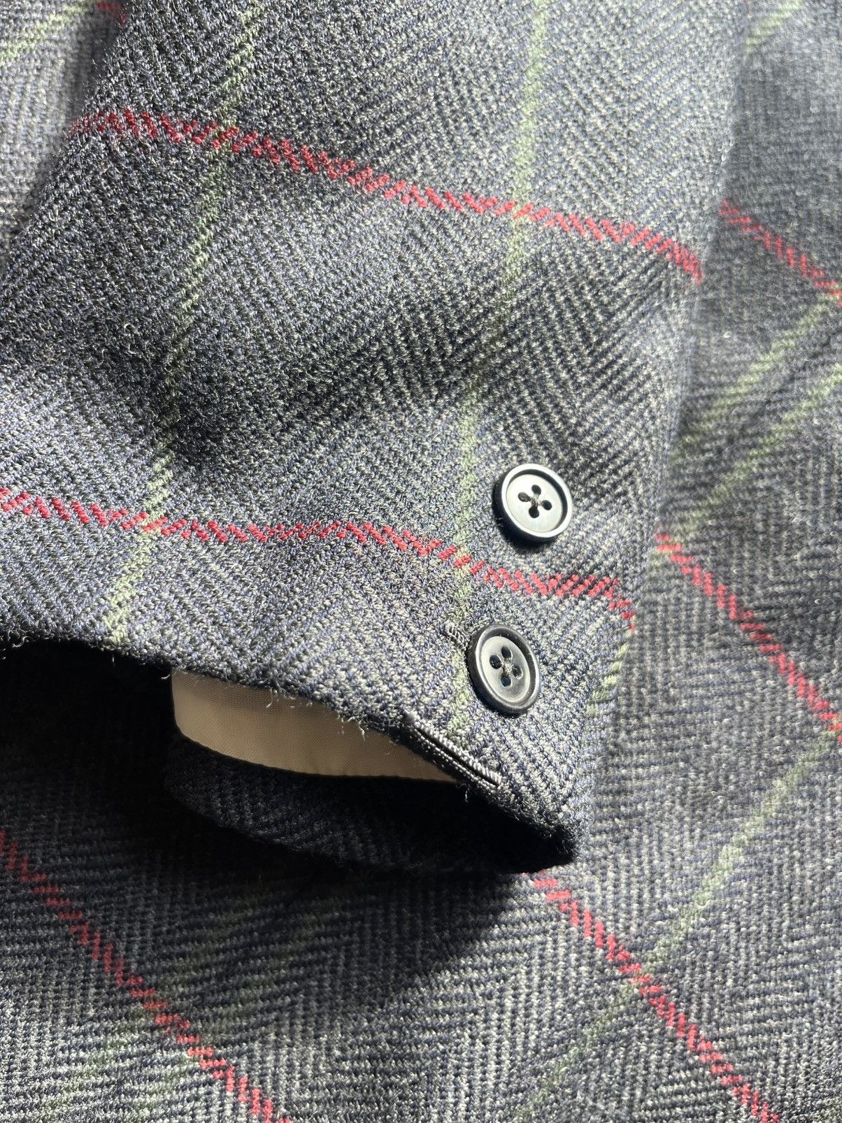 Brioni Brioni vintage charcoal herringbone with red plaid Size 42R - 7 Thumbnail