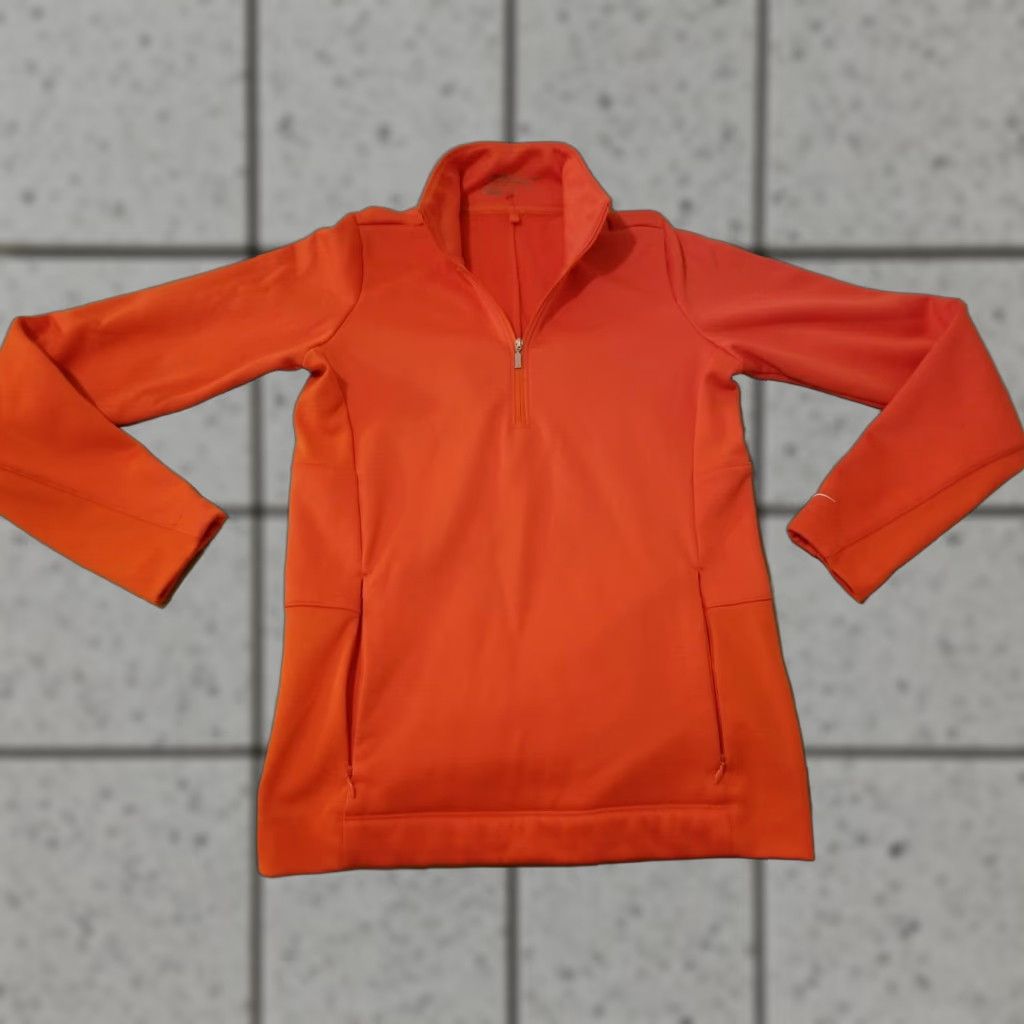 Nike Womens Nike Half Zip Sweater Shirt S Small Orange Athletic Pullover Zip Womens Size S / US 4 / IT 40 - 1 Thumbnail