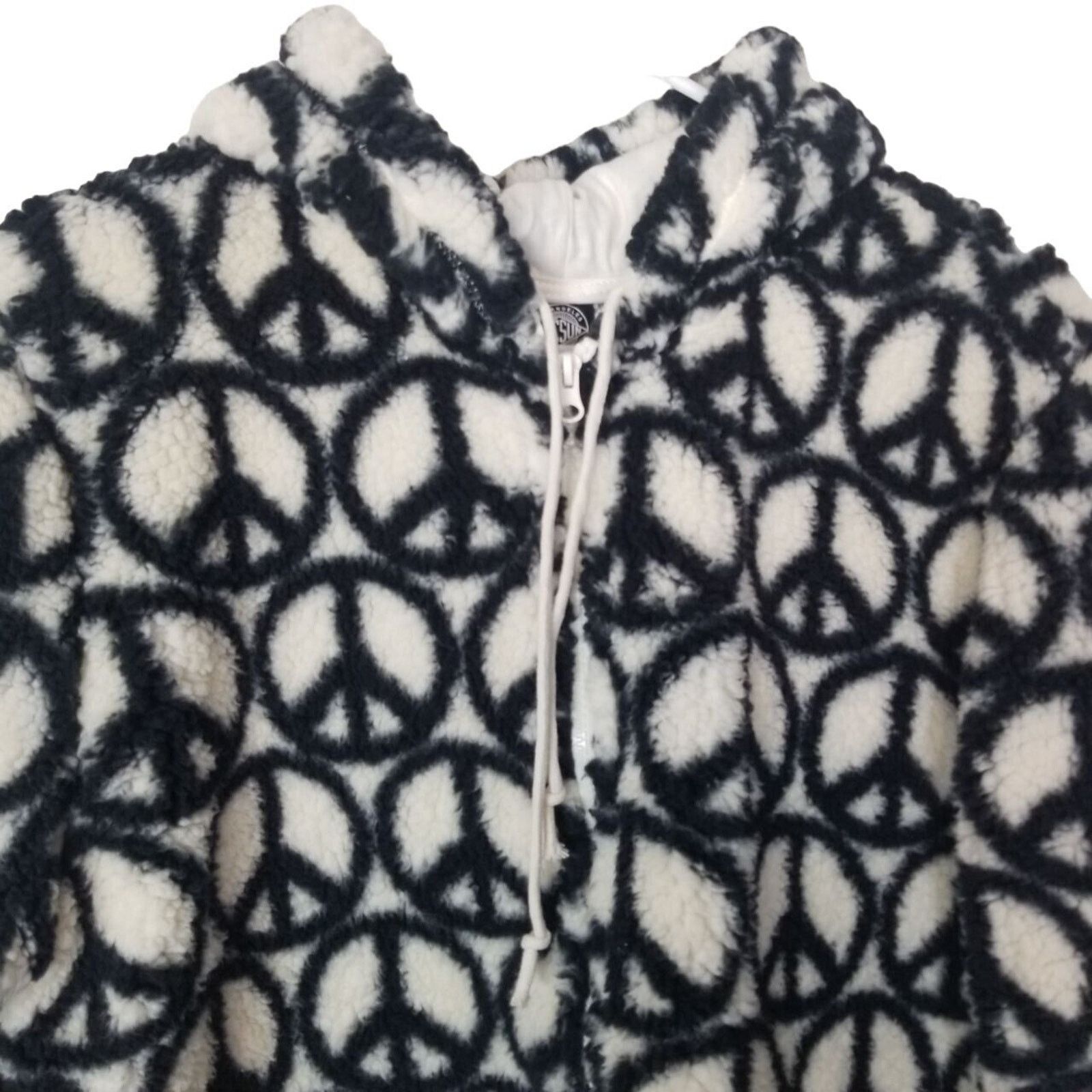 Pacsun Pacsun Womens Peace Sign Hoodie Sweatshirt Size M Full Zip Size M / US 6-8 / IT 42-44 - 3 Thumbnail