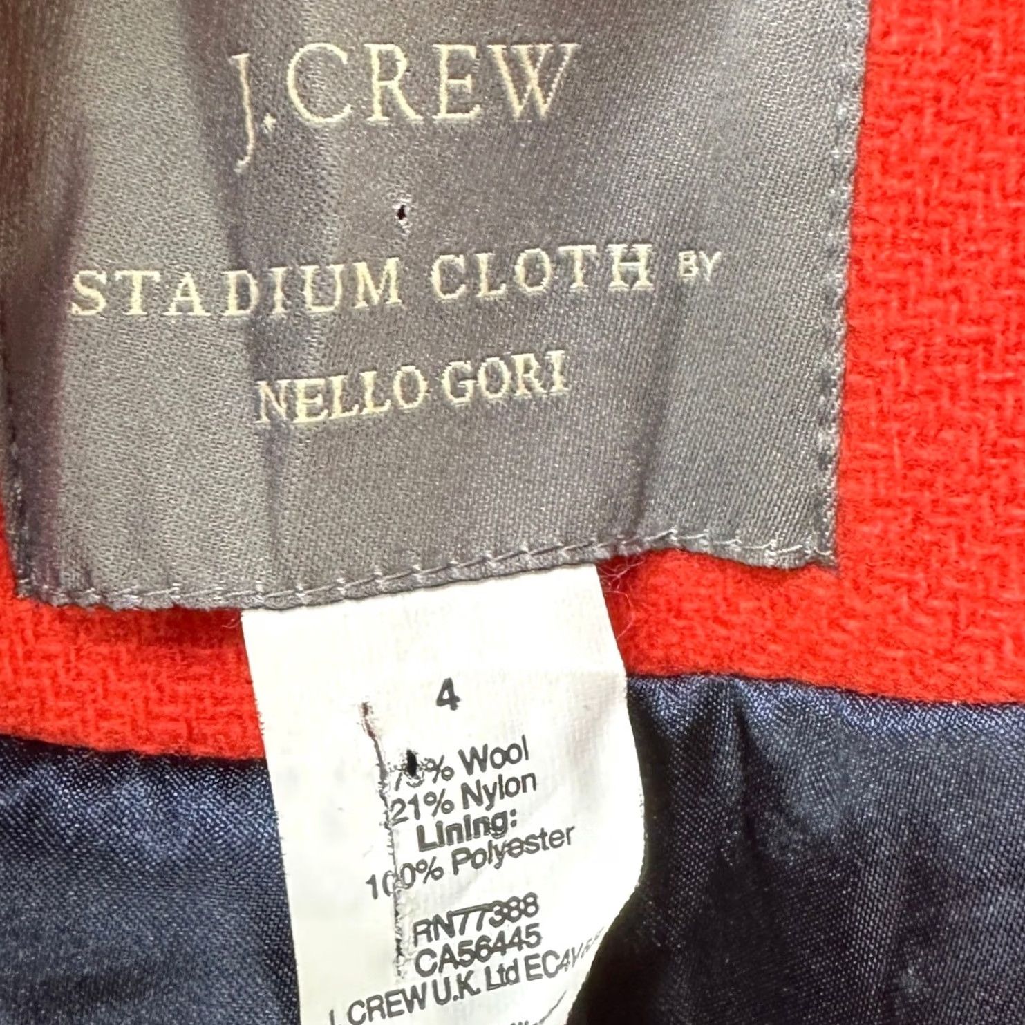 J.Crew J. Crew Stadium Cloth Pea Coat Womens Red Wool Blend Button Pocket Long Sleeve Short Coat Size S / US 4 / IT 40 - 6 Thumbnail