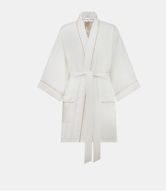 image of Dior O1W1Db10124 Chez Moi Dressing Gown In White, Women's (Size XS)