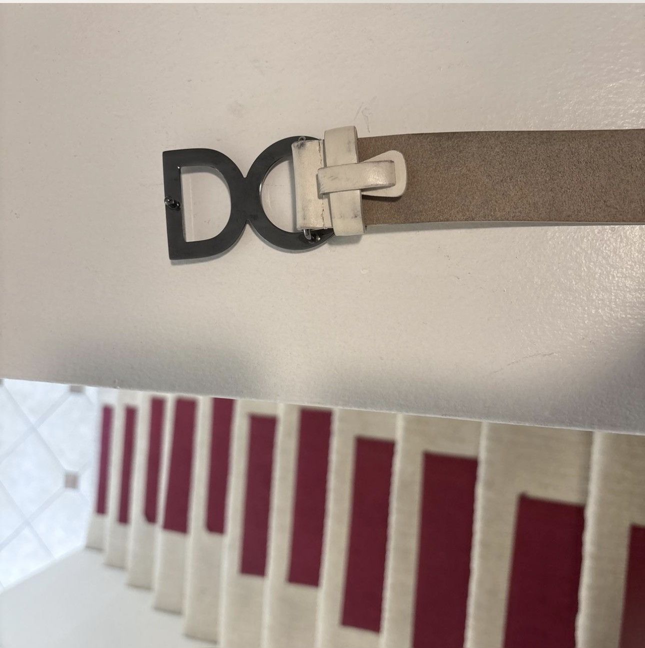 Dolce & Gabbana White Dolce and Gabbana Belt Size 36 - 3 Thumbnail