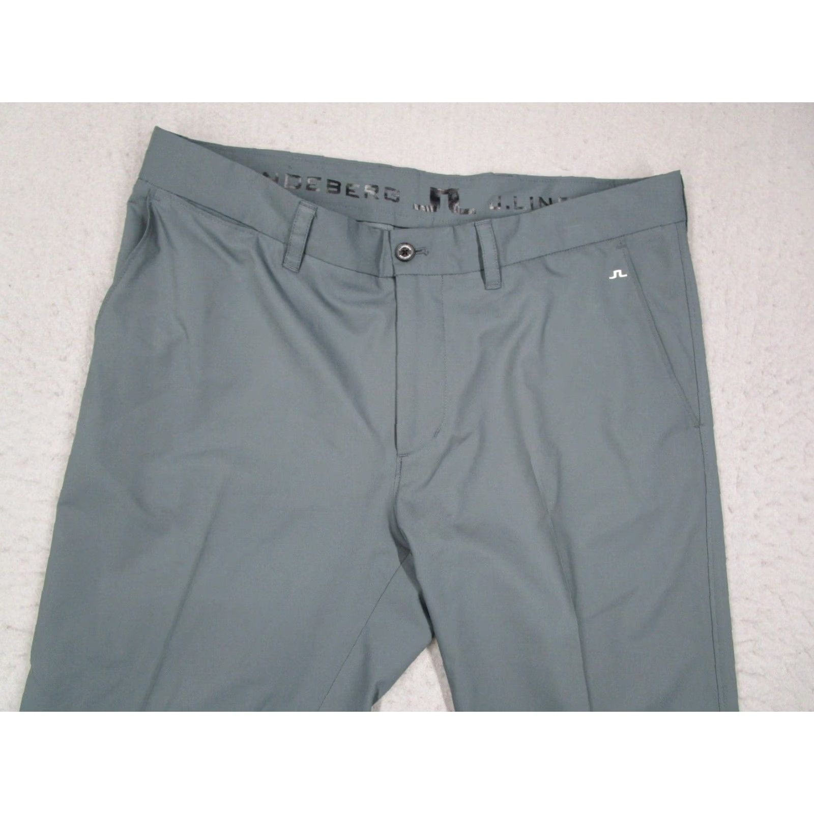 J.Lindeberg J. Lindeberg Pants Mens 34 Green Troon Micro Twill Golf Chinos 34x32 Regular Flat Front 5-Pocket Logo Lightweight Comfortable Size US 34 / EU 50 - 2 Thumbnail