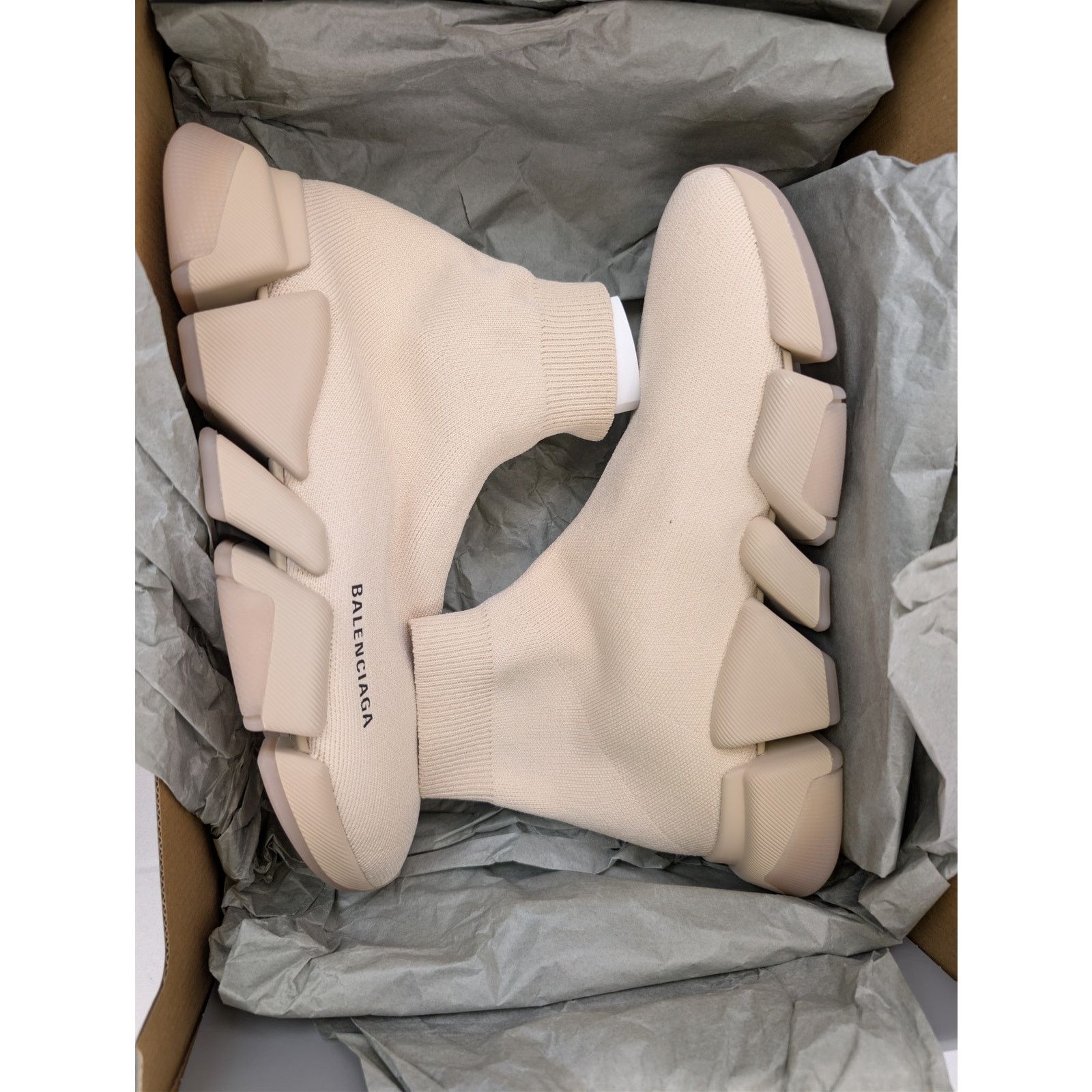 Balenciaga o1rshd1 Speed 2.0 Re Cycled Sneakers in Sand Beige Size US 7 / EU 40 - 20 Thumbnail