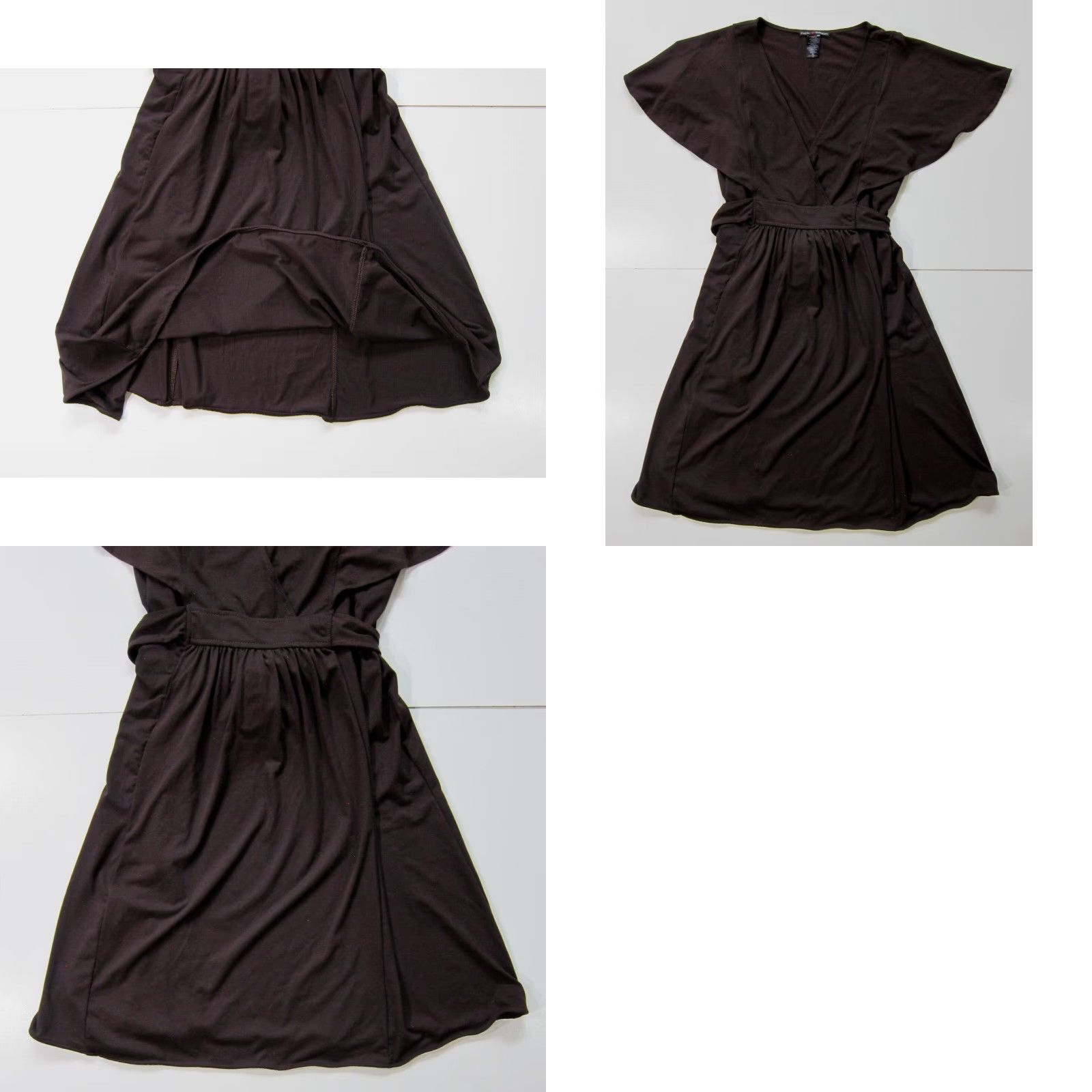 Vintage NWT Faith Love Passion Brown Cotton Stretch V-Neck Drop Waist Dress Women XL Size XL / US 12-14 / IT 48-50 - 8 Thumbnail