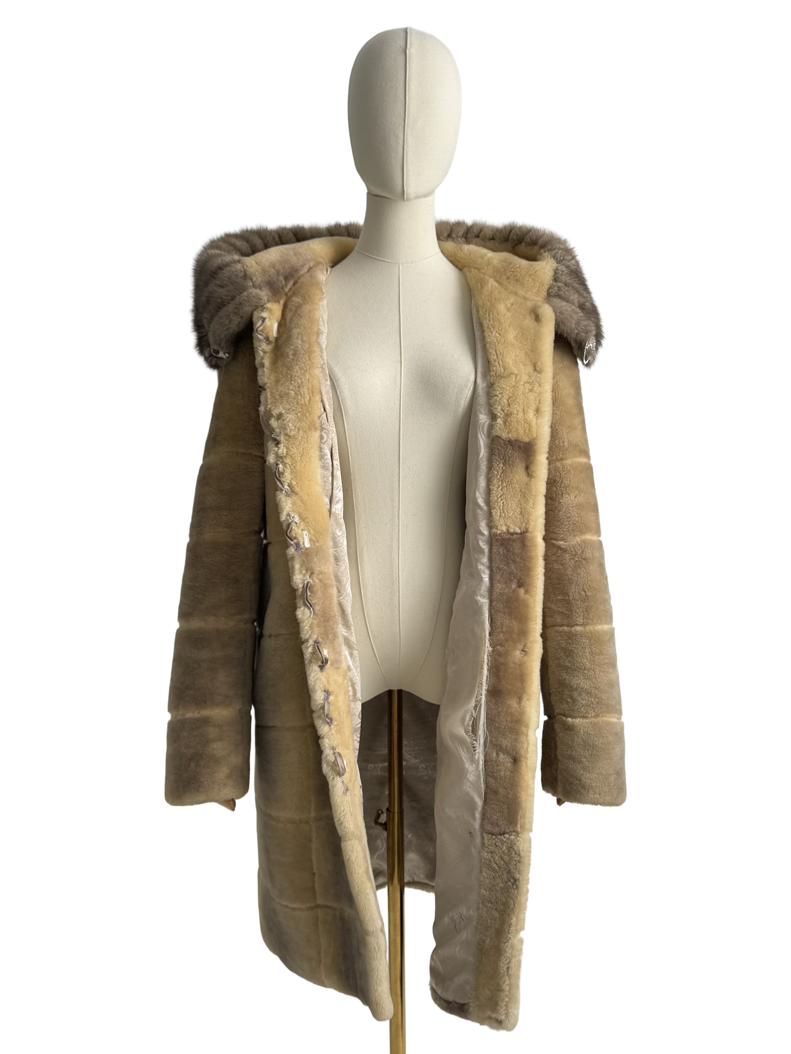 Vintage Vintage Real Sheepskin Hooded Coat Size L / US 10 / IT 46 - 4 Thumbnail