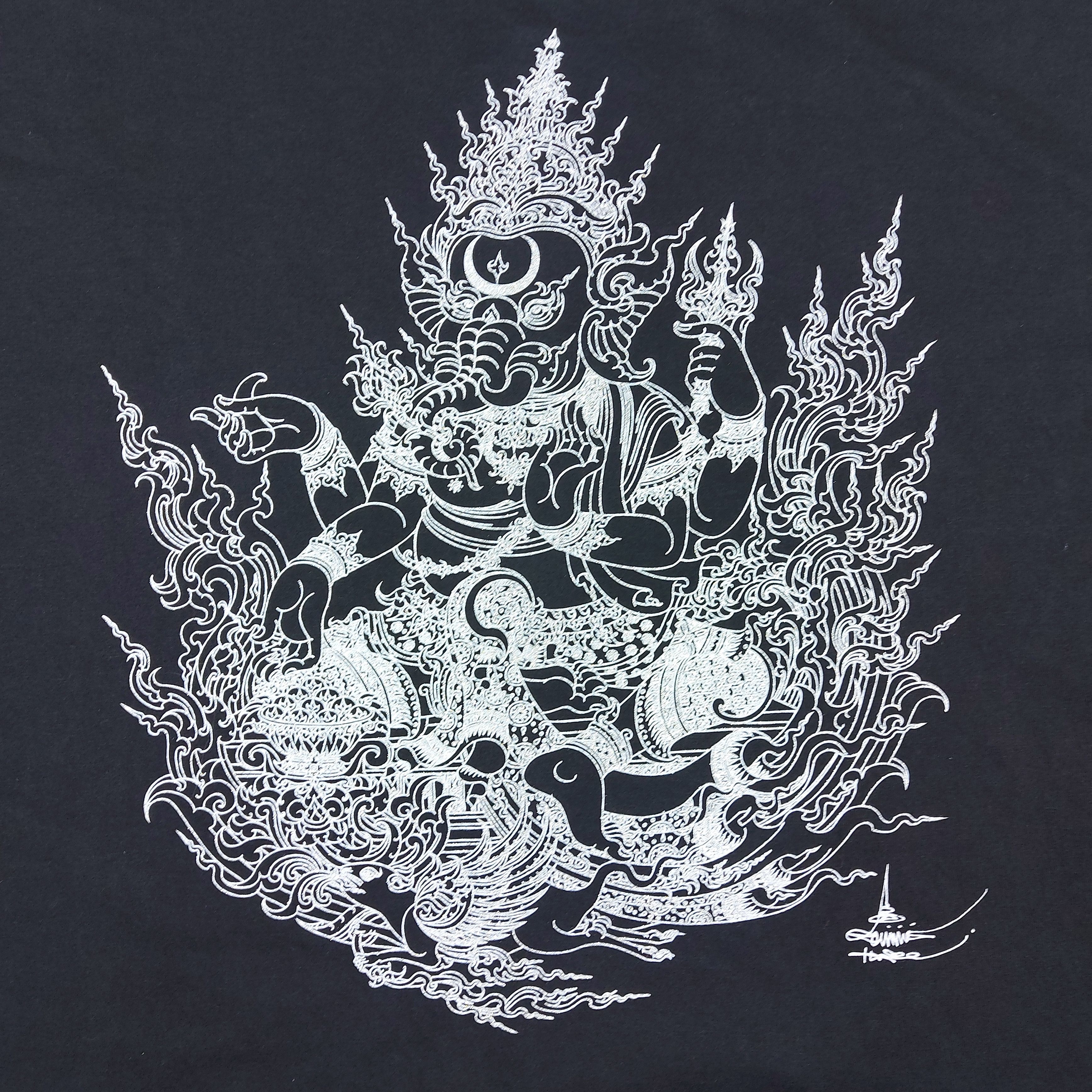 Other 2011 Wat Rong Khun Ganesha Glitter White Temple TEE Size US XL / EU 56 / 4 - 4 Thumbnail
