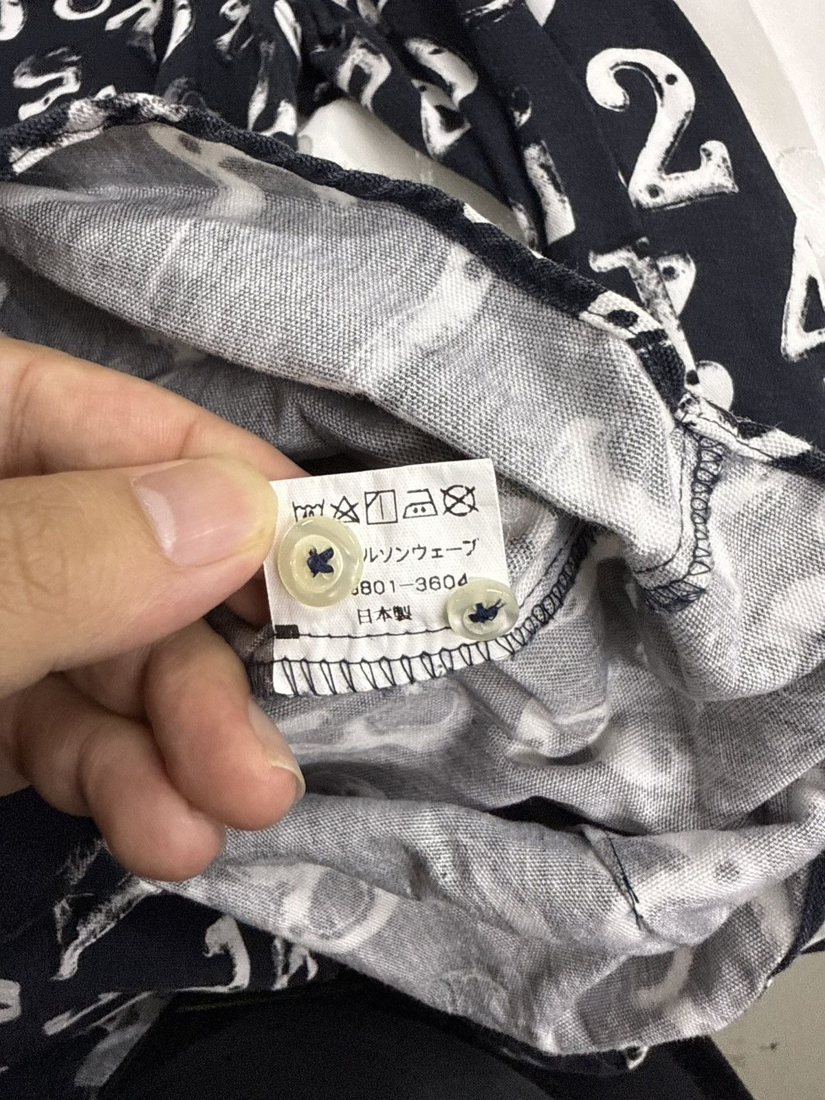 Japanese Brand Garcon Wave Homme Deux Margiela Style Number Button Up Shirt Size US M / EU 48-50 / 2 - 9 Thumbnail