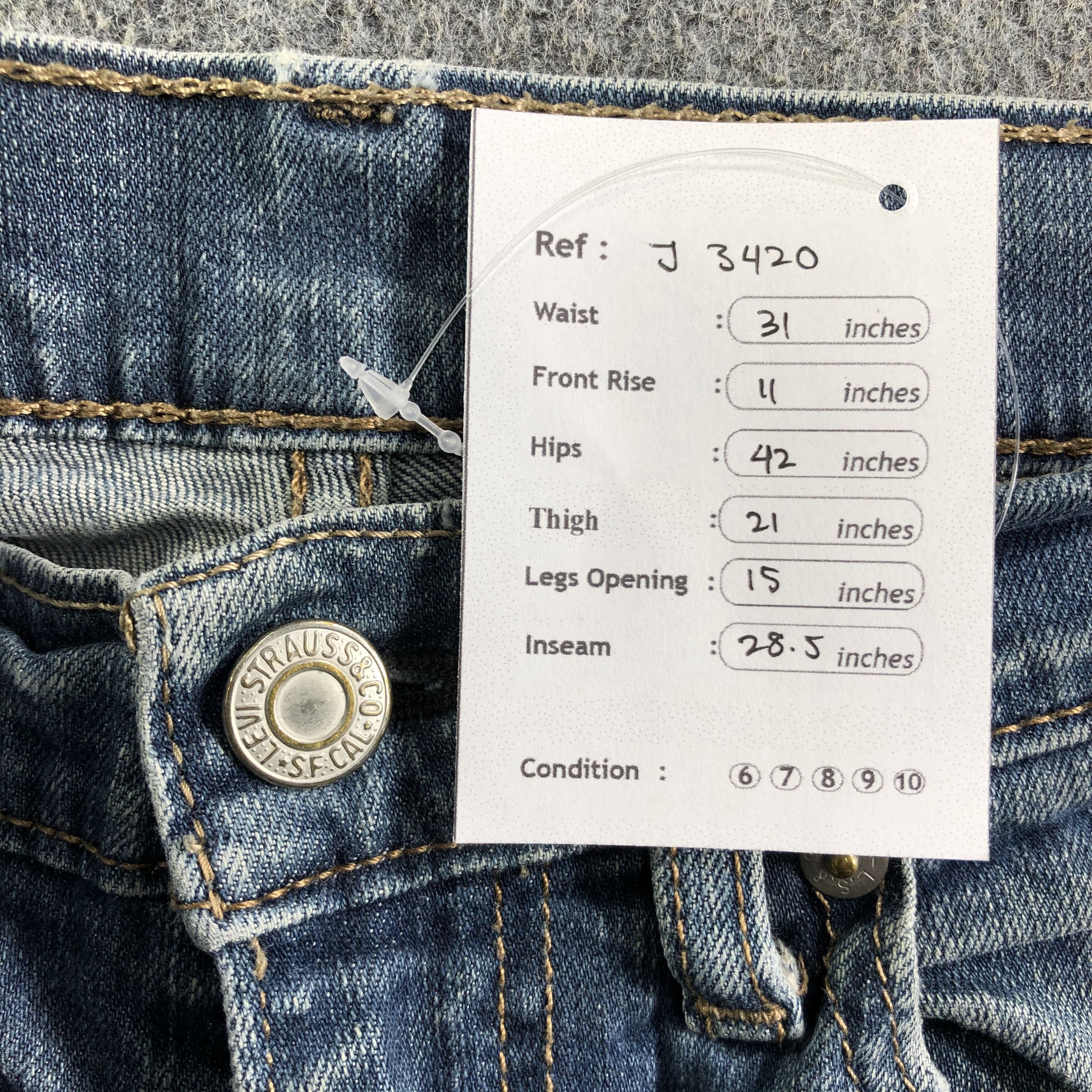 Levi's Vintage Blue Wash Levis 505 Jeans-J3420 Size US 31 - 12 Thumbnail