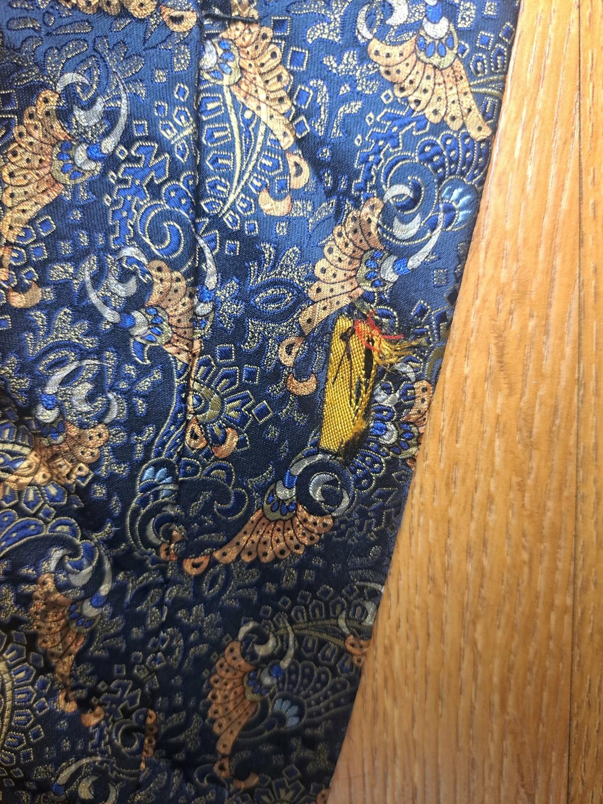 Robert Talbott Robert Talbott Best of Class Tie Mens Paisley Blue Gold Silk Size ONE SIZE - 9 Thumbnail