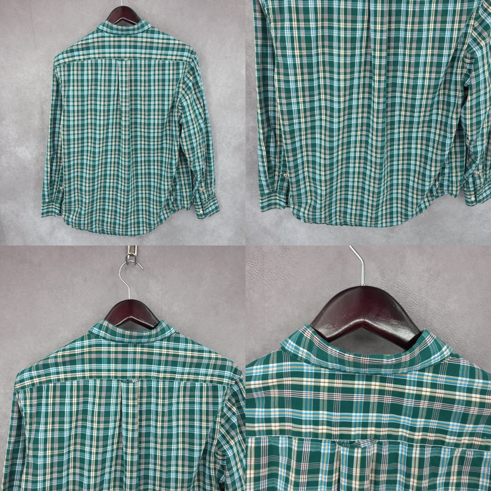 Izod Izod Shirt Mens Medium Green Plaid Premium Essentials Button Up Long Sleeve Shirt Size US M / EU 48-50 / 2 - 8 Thumbnail