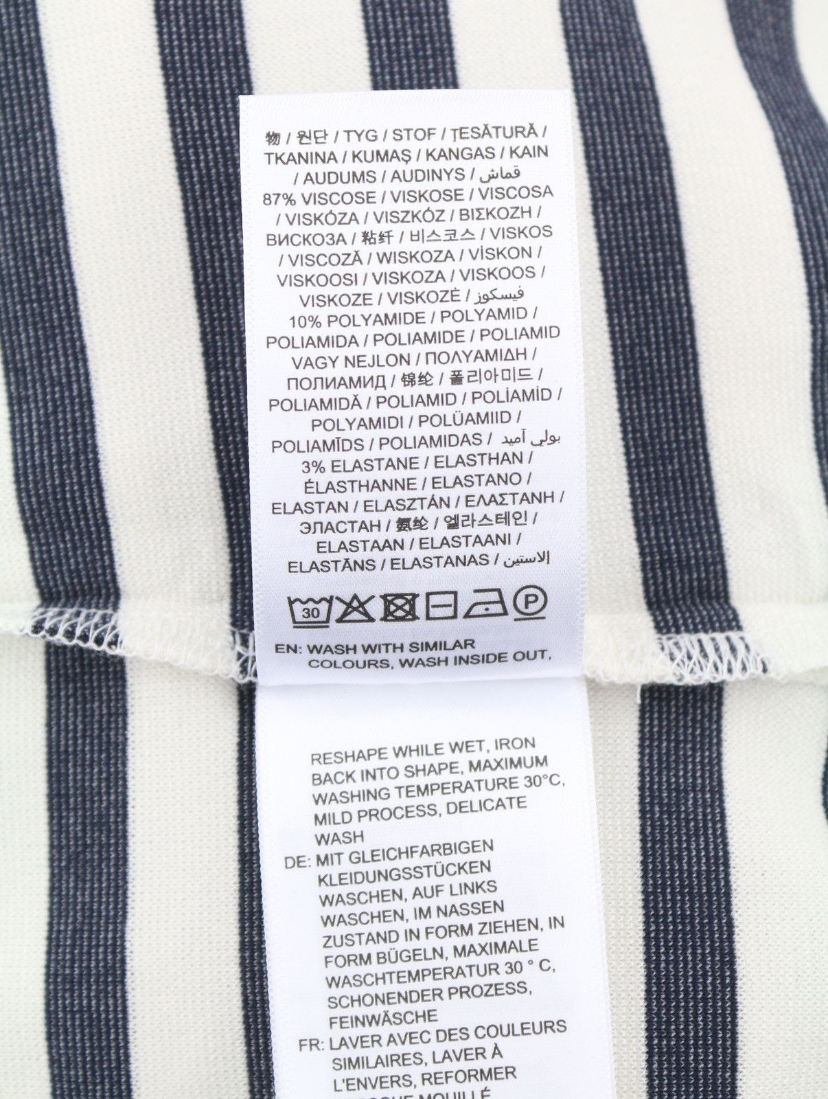 Gant ICON G STRIPED S Evening Blue Short Sleeve Dress 87726 Size S / US 4 / IT 40 - 8 Thumbnail