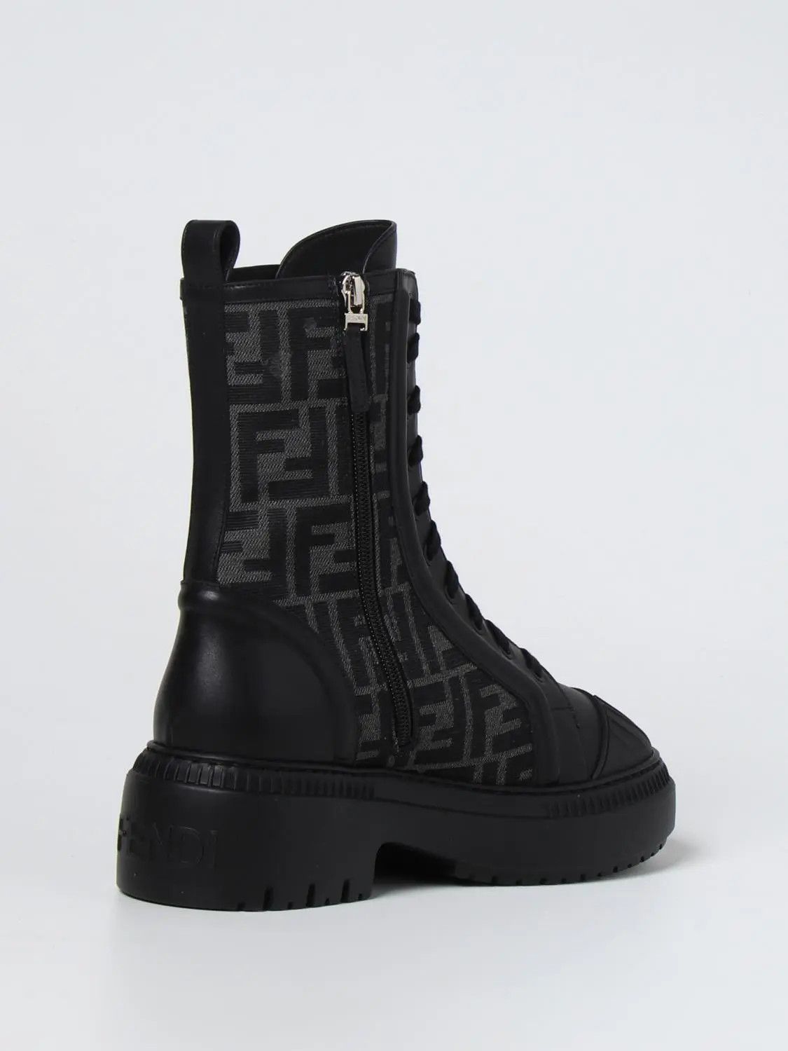 Fendi o1B3y1r0426 FF Motif Domino Biker Boots in Black Size US 7 / IT 37 - 2 Thumbnail