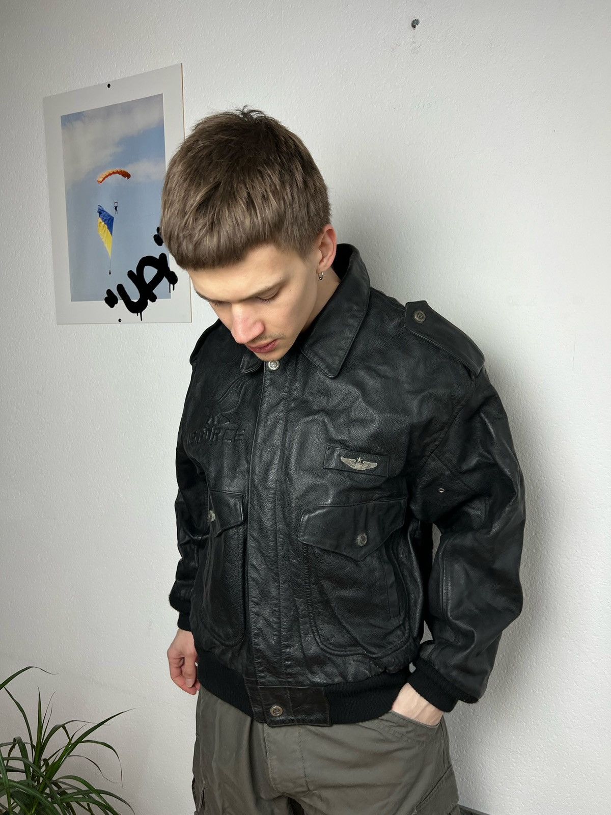 Vintage Vintage aviation A2 Leather Jacket moto schott nyc style Size US M / EU 48-50 / 2 - 19 Thumbnail