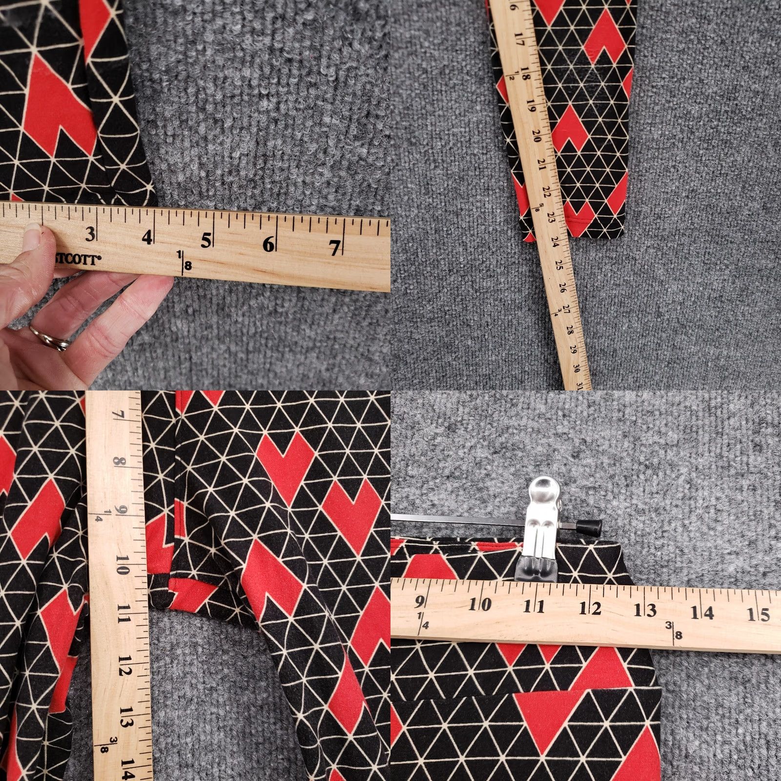 Vintage LuLaRoe Leggings Womens One Size Black Geometric Pull On Jegging Mid Rise Hearts Size 42" / US 20 - 8 Thumbnail