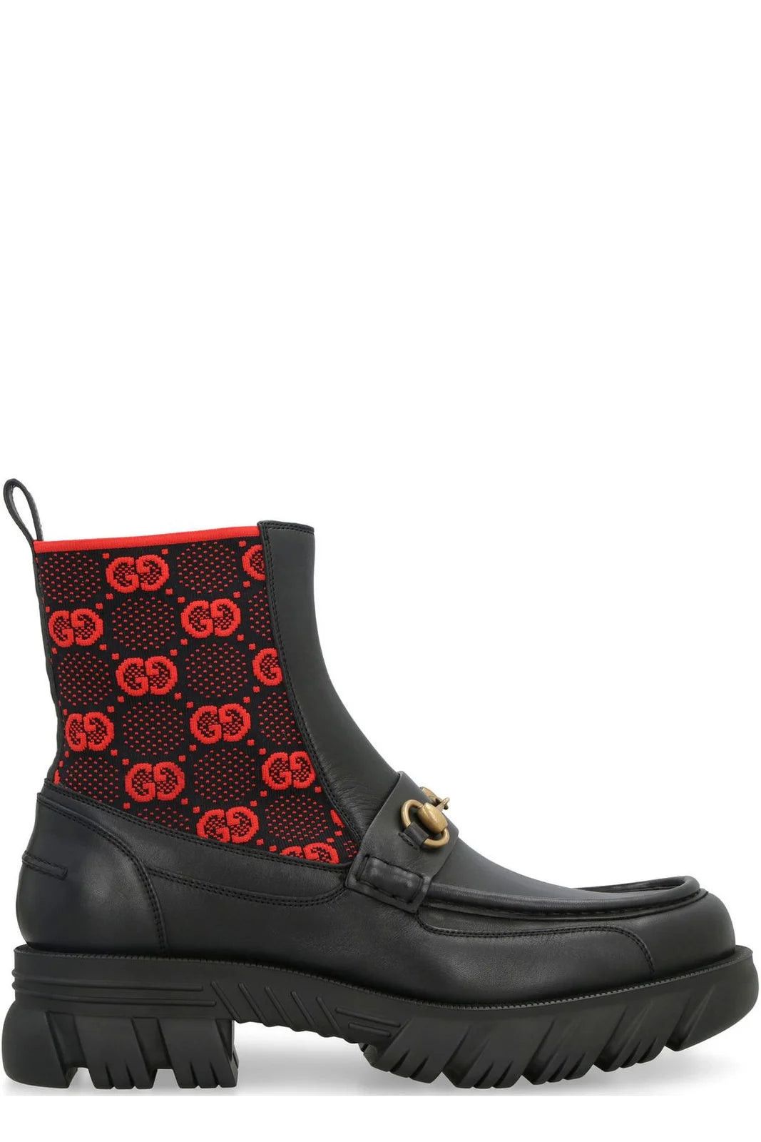 image of Gucci Horsebit GG Jersey Boots Size 11 in Black, Men's