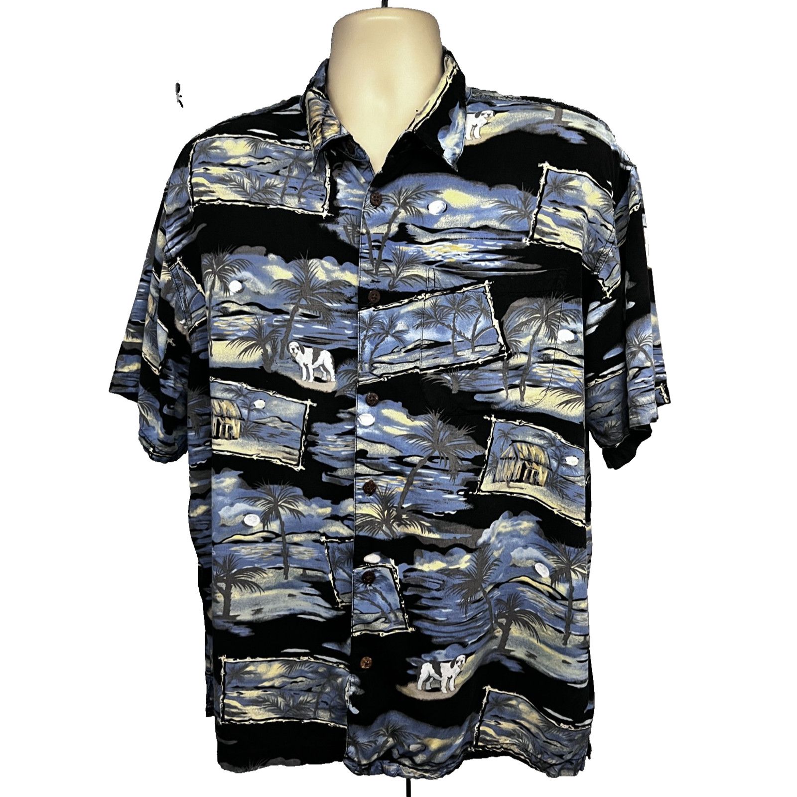 Big Dogs Big Dogs Hawaiian Tiki Button Up Camp Shirt Large Pocket Size US L / EU 52-54 / 3 - 1 Thumbnail