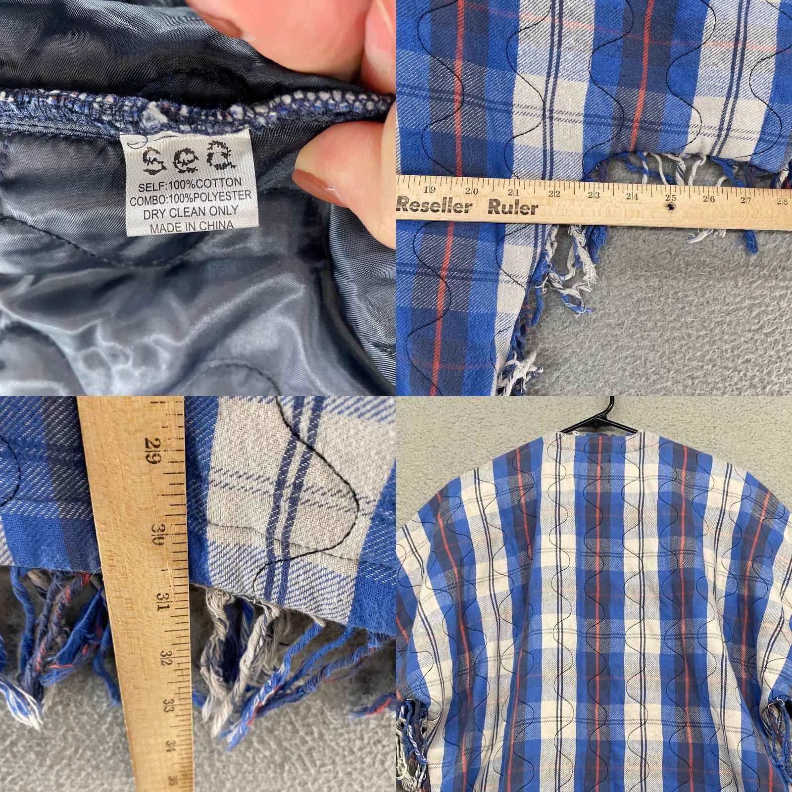 Sea New York Sea NY Quilted Jacket Womens Small Boho Fringe Kimono Belted Plaid Size S / US 4 / IT 40 - 8 Thumbnail