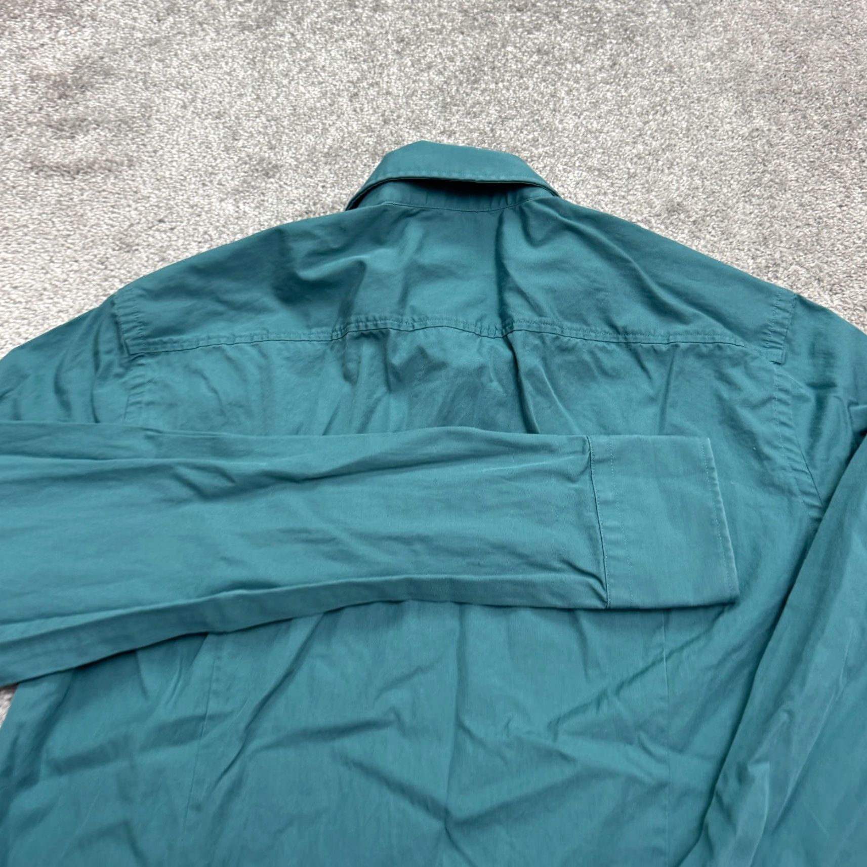 Hugo Boss VINTAGE Boss Hugo Boss Slim Fit Button-Up Shirt Mens 15 38 Teal Green Floral Shirt Adult Medium Blue Slim Fit VintageNoN/A Size US M / EU 48-50 / 2 - 3 Thumbnail