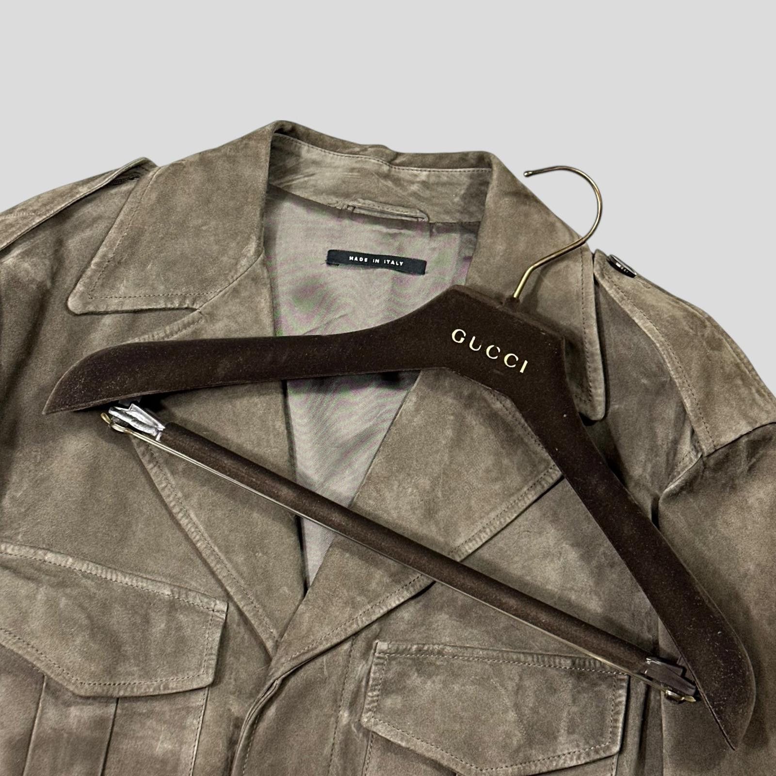 Gucci Gucci Tom Ford FW03 Suede Leather Western Military Jacket L Size US L / EU 52-54 / 3 - 3 Thumbnail