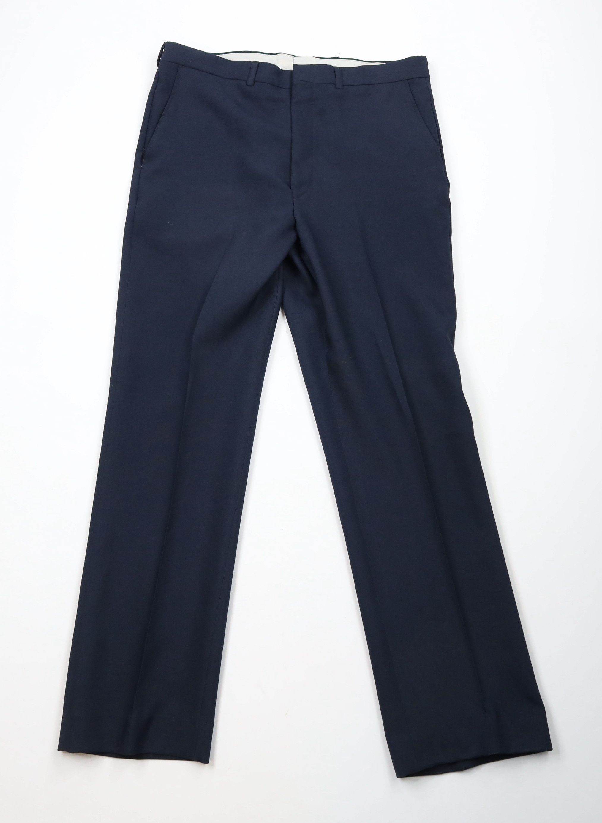 Vintage Vintage 70s Streetwear Flared Wide Leg Chino Pants Navy Blue Size US 35 - 1 Thumbnail