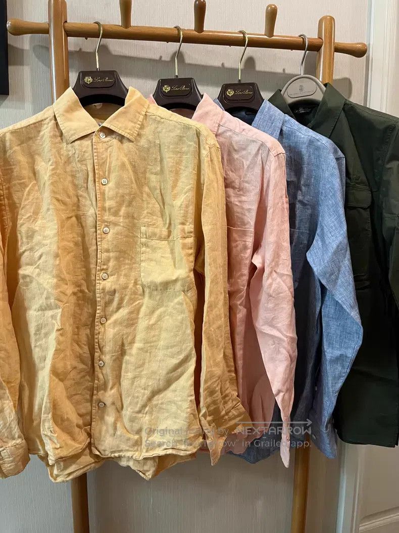 Loro Piana Loro Piana Mustard Yellow Linen Shirt Size L / US 10 / IT 46 - 4 Thumbnail