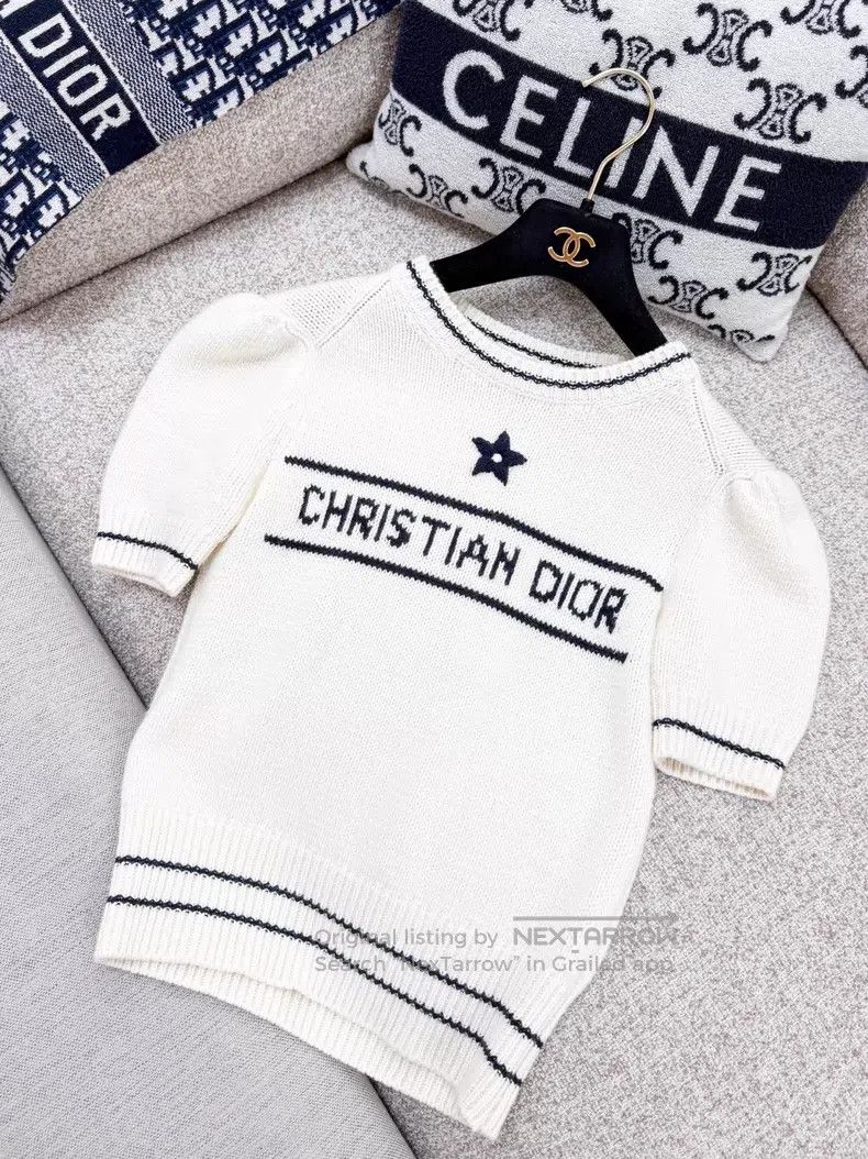 Dior Dior Lucky Star slogan knitted short sleeves Size XXS / US 00 / IT 34 - 2 Thumbnail