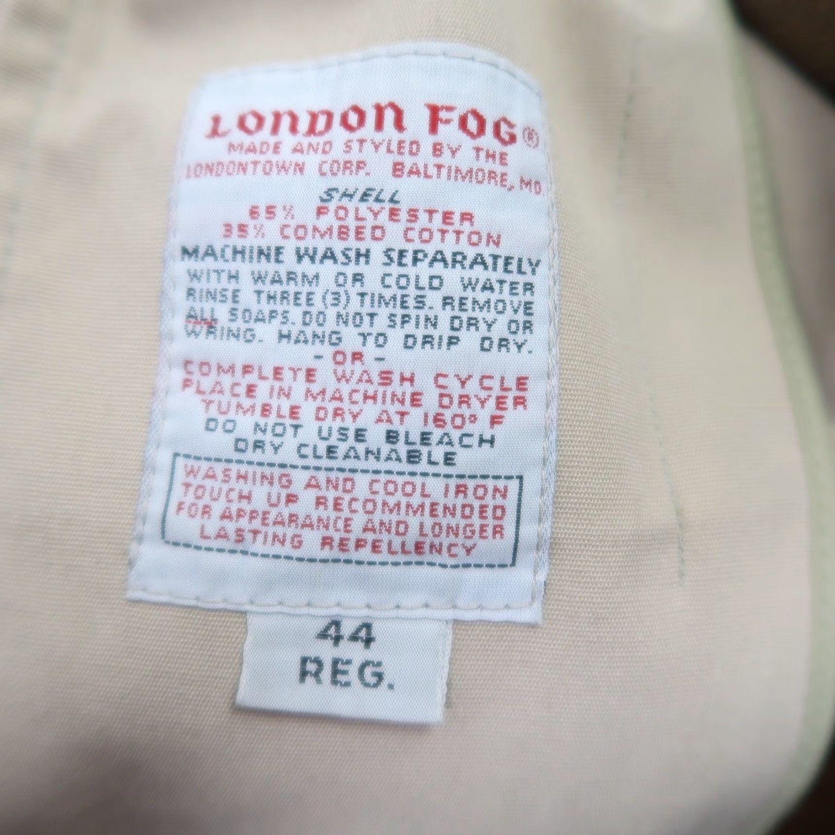 London Fog VINTAGE London Fog Trench Coat Mens 44 Regular Khaki Tan Mid-Length Button Front Faux Fur Lining Pockets Size US S / EU 44-46 / 1 - 5 Thumbnail