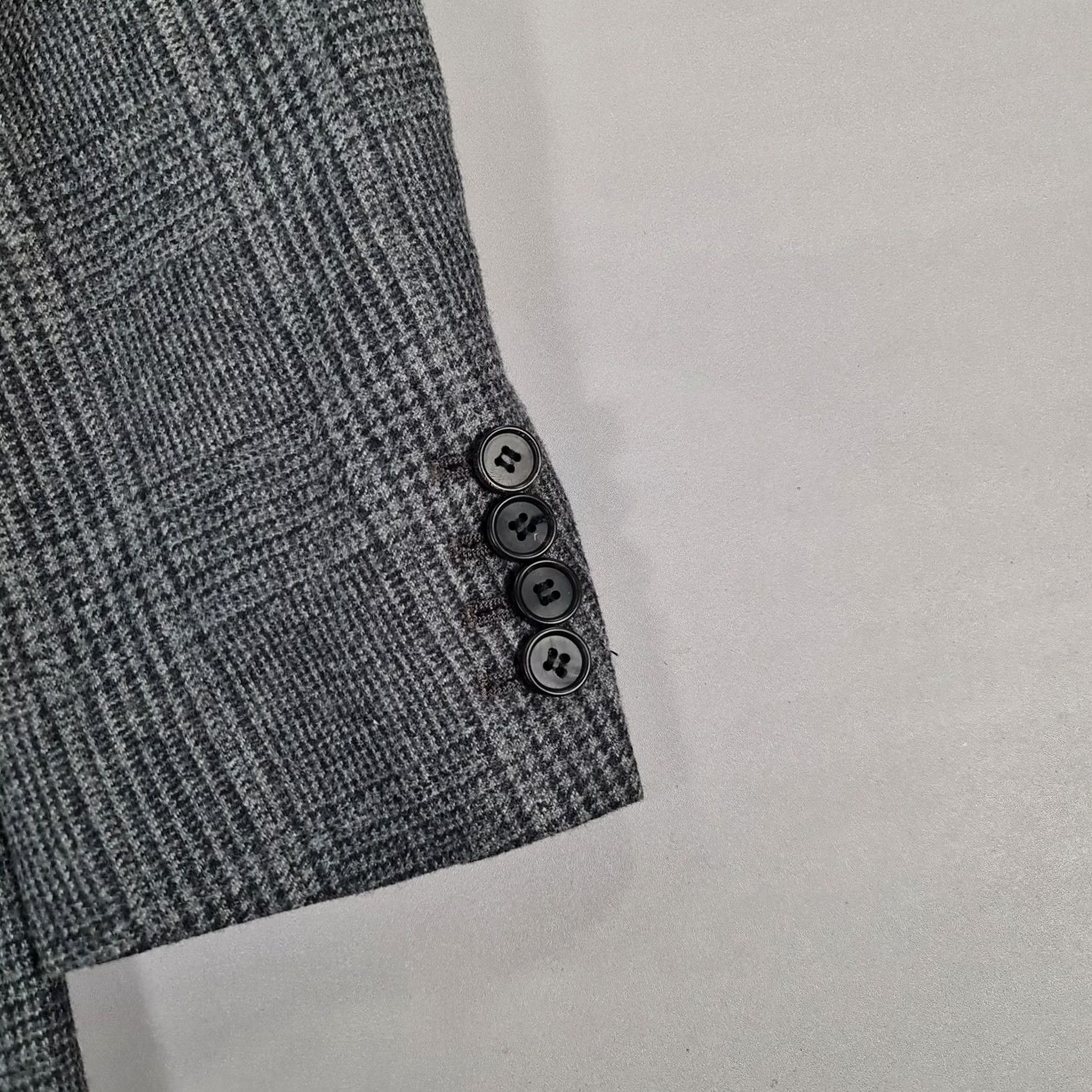 Allsaints AllSaints Coat Grey 38 Wool/Cotton Check Single-Breasted Men's Overcoat Vintage No N/A Size US XXS / EU 40 - 3 Thumbnail