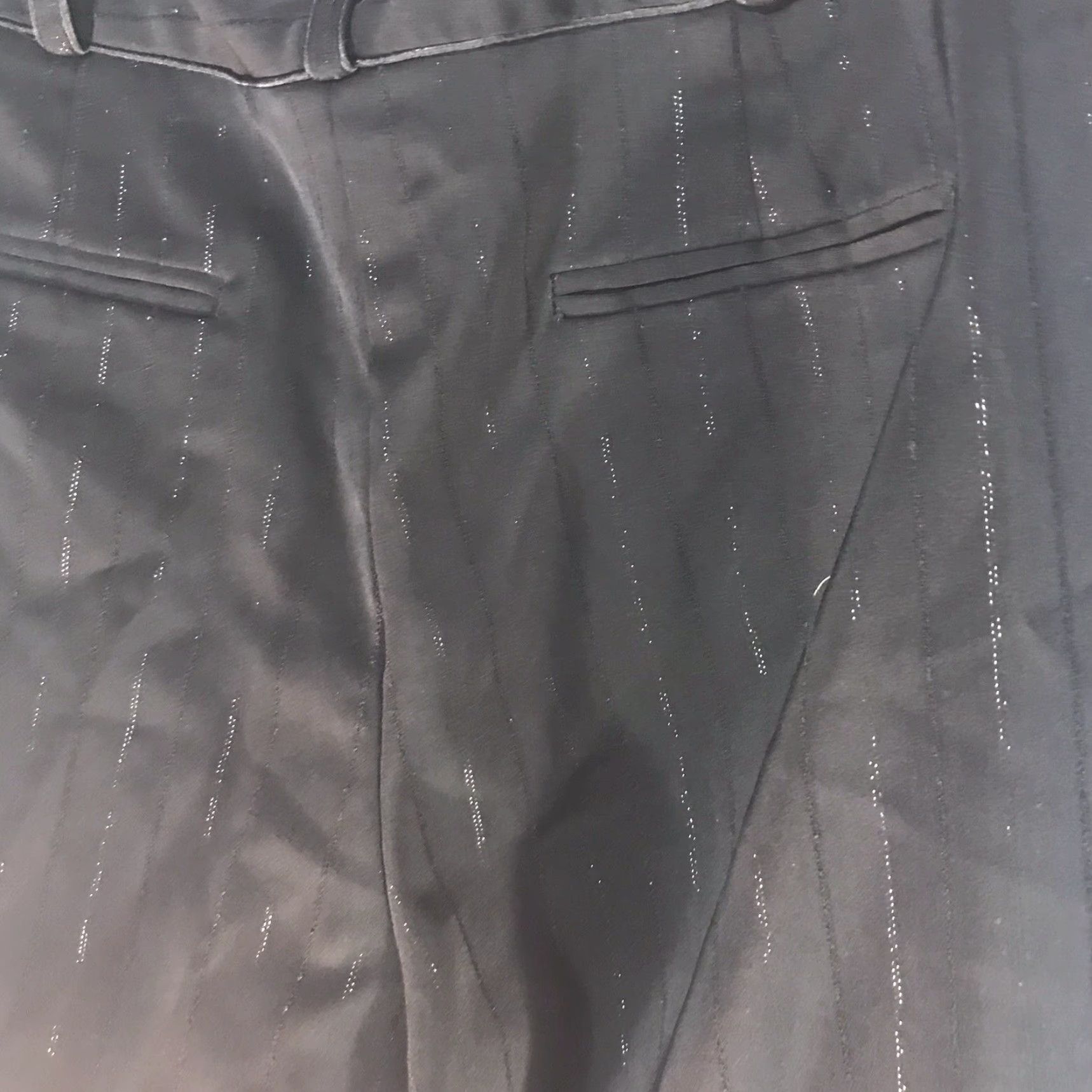Vintage VINTAGE Attention Black Striped Wide Leg Dress Pants Womens Size 14 Business Casual Size 36" / US 14 / IT 50 - 2 Thumbnail