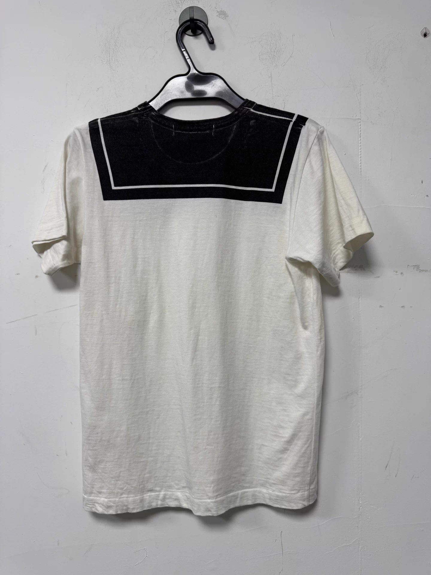Comme des Garcons CDG Naval Collar White/Black Trim Tee S Japan Worn-Stained Size S / US 4 / IT 40 - 2 Thumbnail