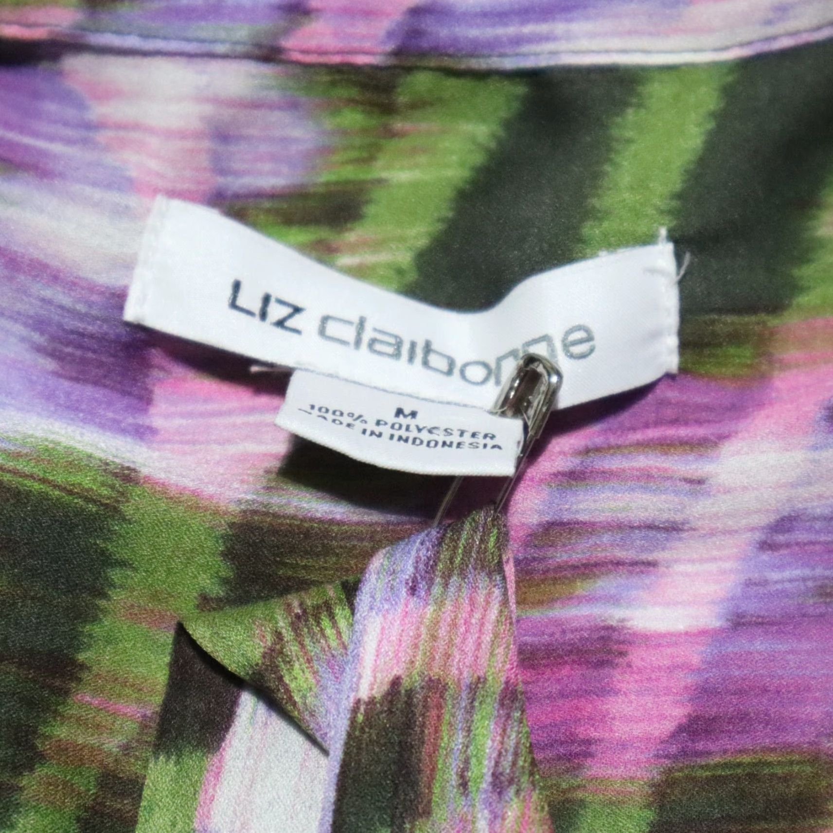 Liz Claiborne Liz Claiborne Shirt Women M Purple Long Sleeve Button-Down Front Tie-Front Slim Fit Casual Corporate Career Size M / US 6-8 / IT 42-44 - 3 Thumbnail