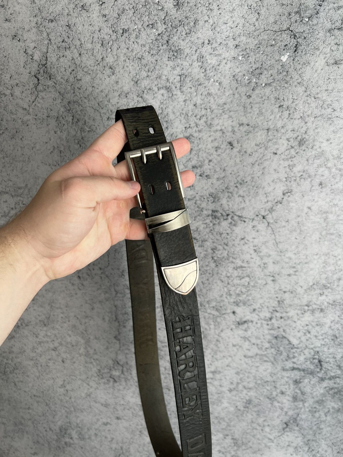 Harley Davidson Vintage Harley Davidson Leather Belt 2000s Embossed Bikers Size 44 - 9 Thumbnail