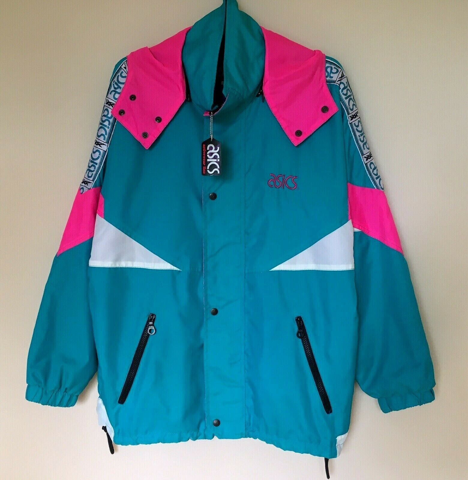 Asics VINTAGE ASICS JACKET MENS NYLON 1990s Italy 90s BLOKE RAVE Size US S / EU 44-46 / 1 - 7 Thumbnail