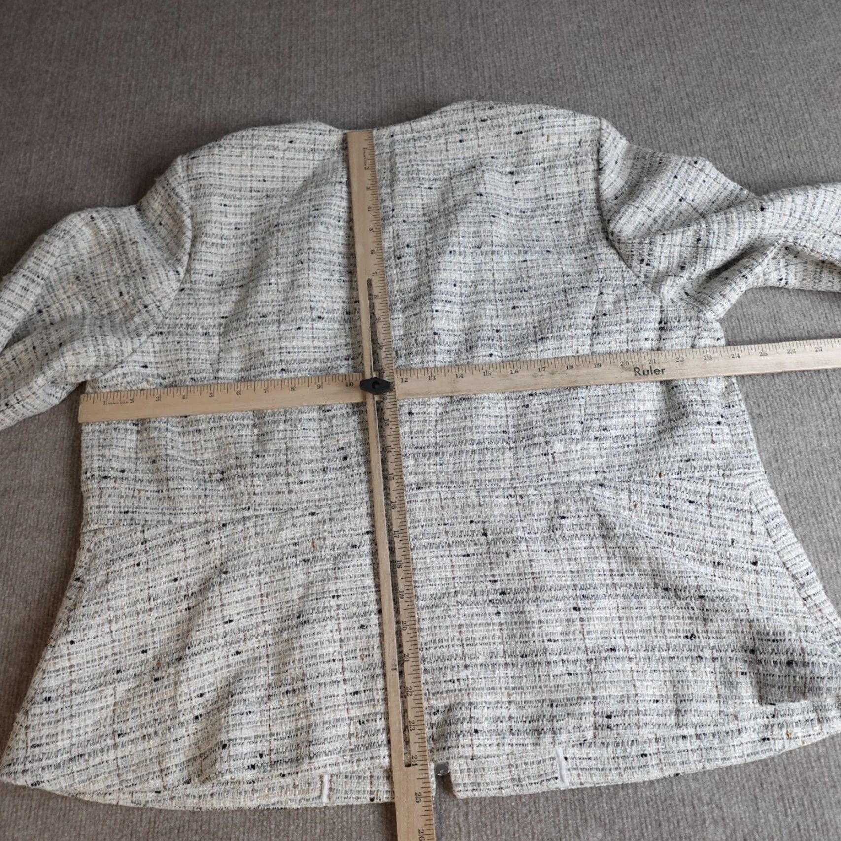 Vintage Lafayette 148 New York Womens Jacket 18 Beige Silver Raffia Full Zip Tweed Blazer Adult Regular Size 18 Mens Womens Girls Size XXL / US 16-18 / IT 52-54 - 5 Thumbnail