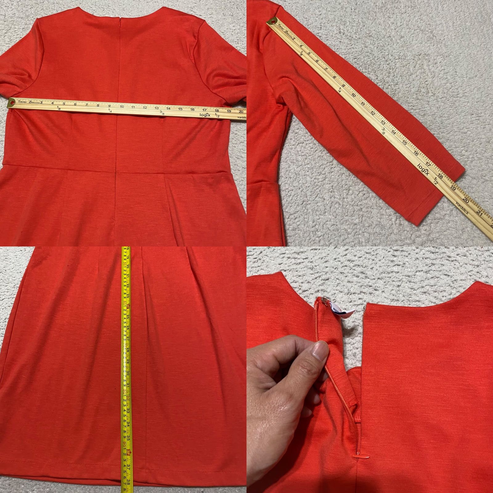 Old Navy Old Navy Dress Womens XL Solid Red Sheath 3/4 Sleeve Midi Round Neck Cocktail Casual Business 90s Preppy Womens Size XL / US 12-14 / IT 48-50 - 8 Thumbnail