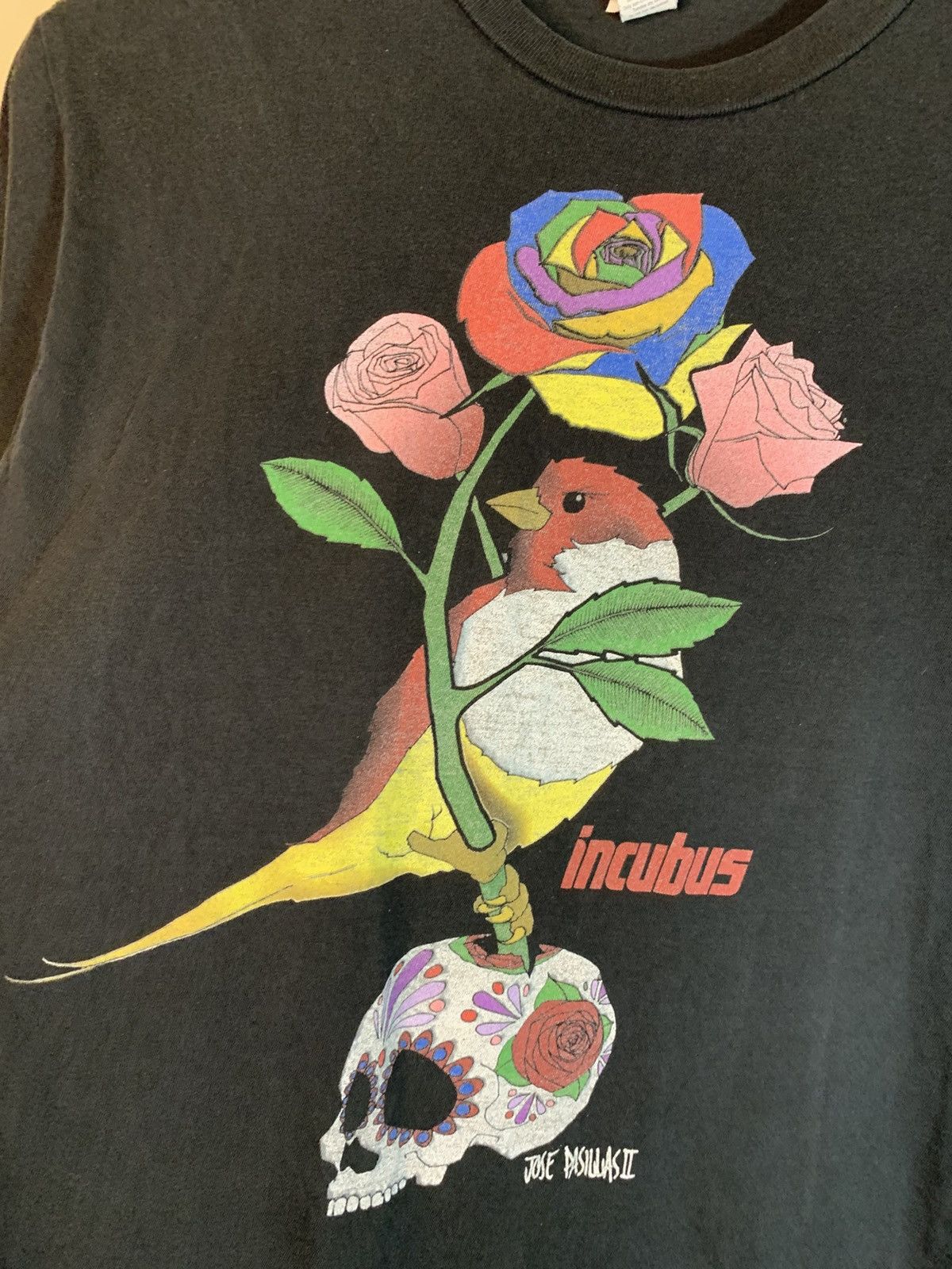 Band Tees × Vintage RARE Vintage Incubus Skull Rose Jose Pasillas Art Band Shirt Size US M / EU 48-50 / 2 - 2 Thumbnail