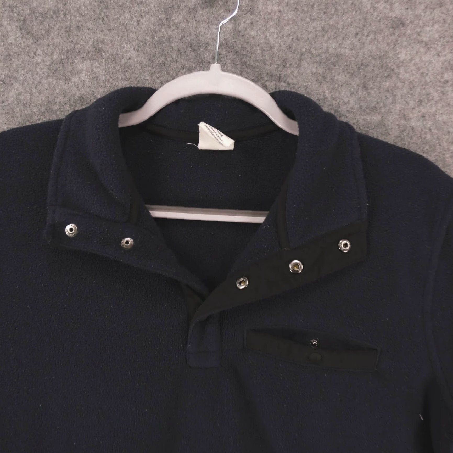 American Eagle Outfitters American Eagle Pullover Mens Medium Navy Black Long Sleeve 1/4 Snap Fleece Logo Size US M / EU 48-50 / 2 - 2 Thumbnail