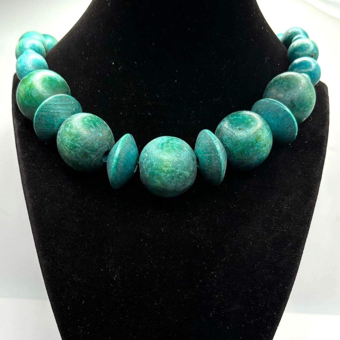 Other Vintage Blue Wood Necklace Size ONE SIZE - 1 Thumbnail