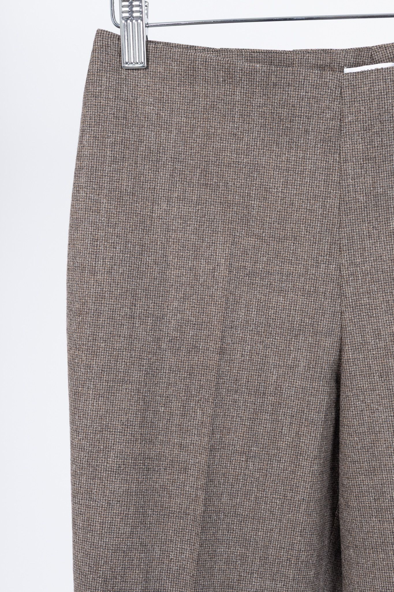 Brunello Cucinelli Brunello Cucinelli Brown Micro-Plaid Stretch-Wool Trousers Size 27" / US 4 / IT 40 - 5 Thumbnail