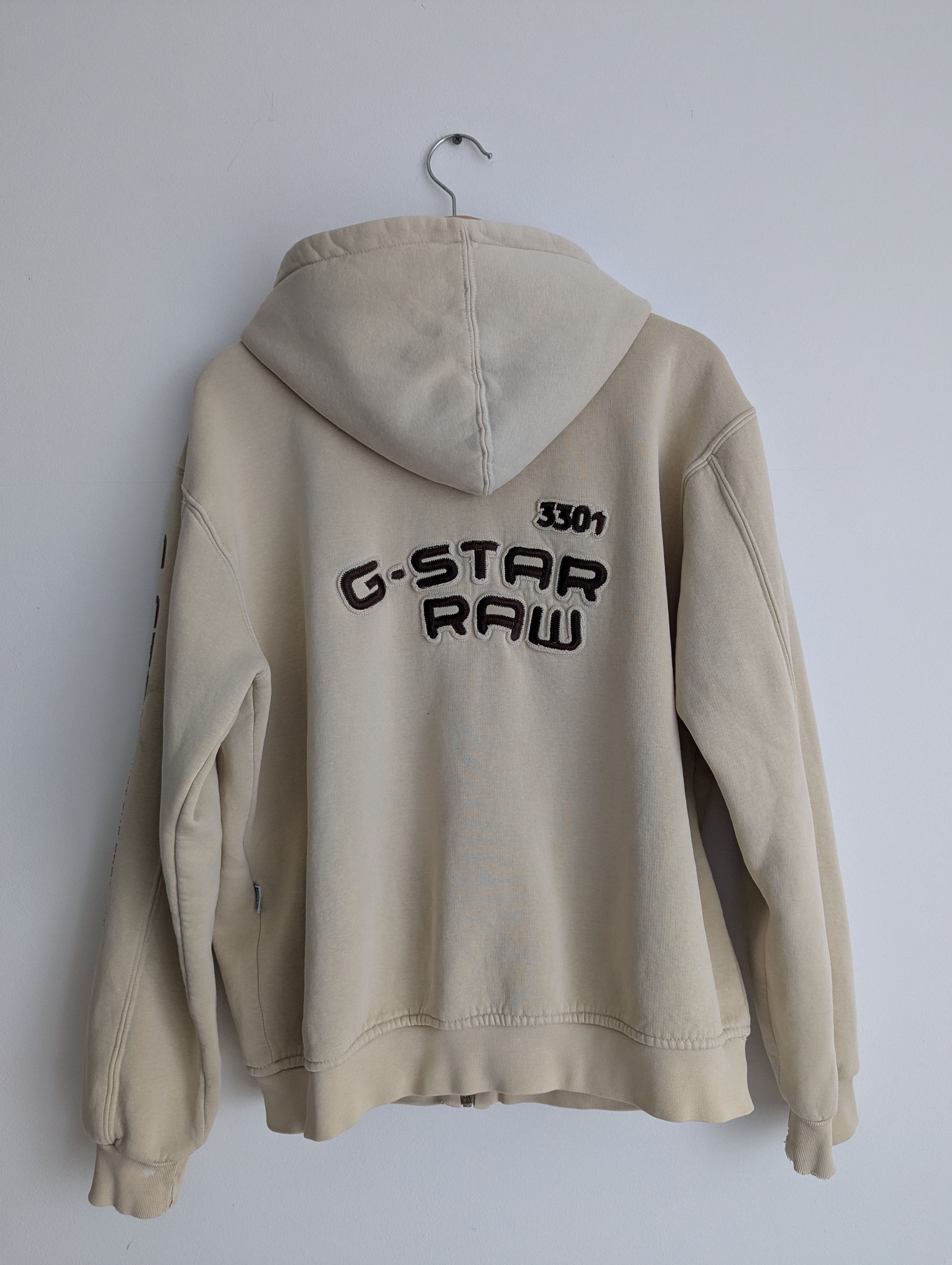 G-Star G-Star Raw Beige Zip Hoodie Embroidered Logo Size US L / EU 52-54 / 3 - 9 Thumbnail