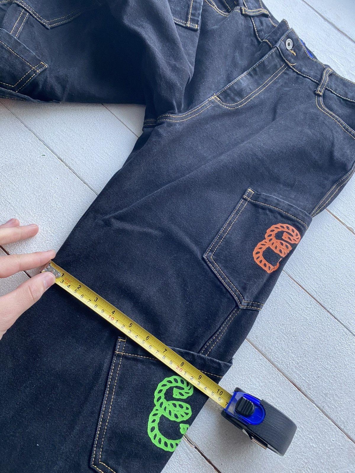 Japanese Brand ⚡️Spiritual Garment Japanese Style Multi Pocket Denim Pants Size US 31 - 16 Thumbnail