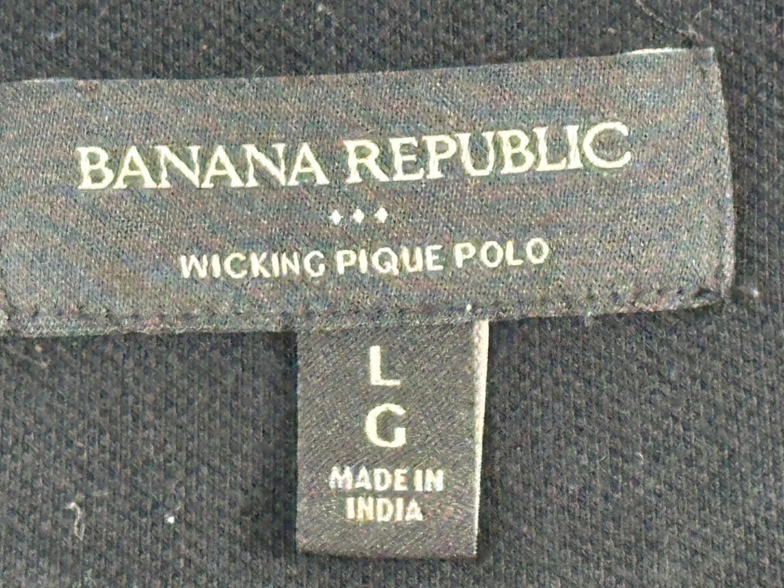 Banana Republic Banana Republic Men's Large Black Wicking Pique Polo Shirt Size US L / EU 52-54 / 3 - 7 Thumbnail